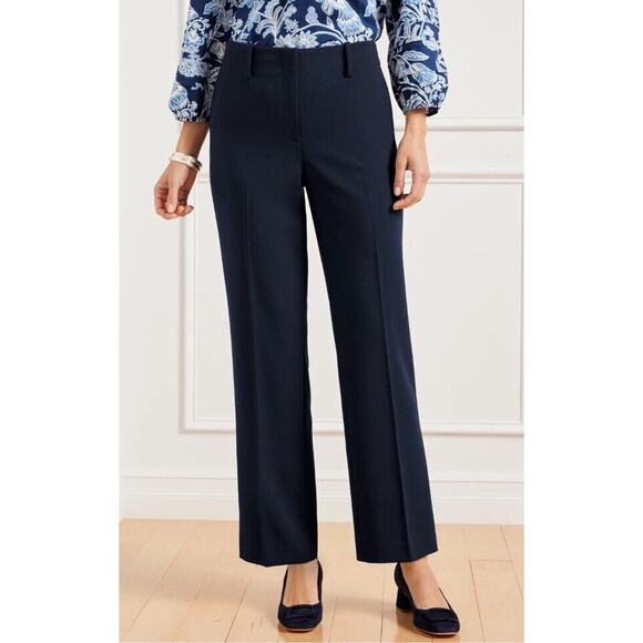 Talbots Pants Women's 10 Long Black Classic Wool Blend Side Zipper - Picture 1 of 12